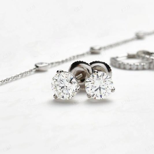 Lab Grown Diamond Round Cut Earrings customdiamjewel