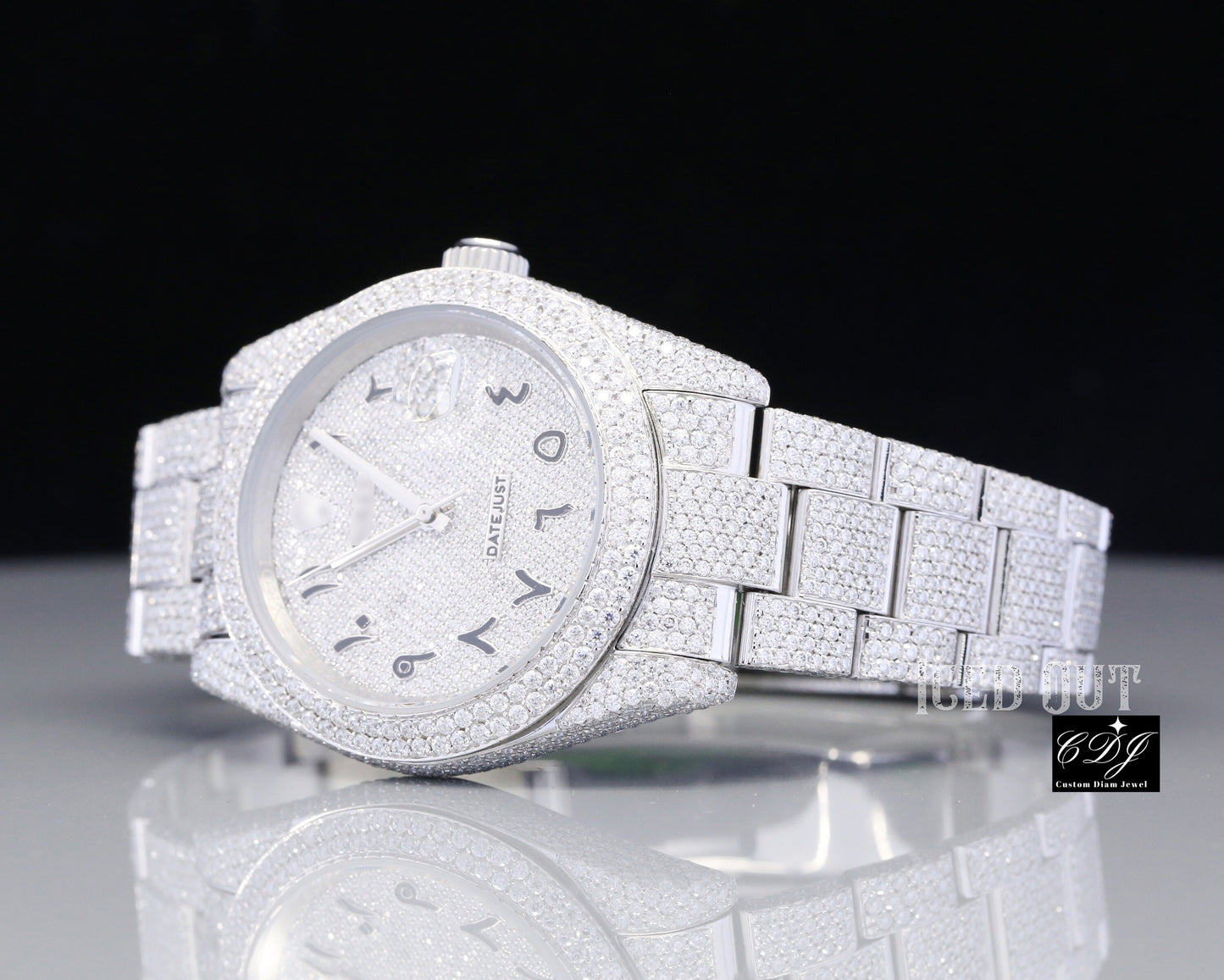 Rolex Datejust 41 Arabic Dial Iced Out 2025 Hip Hop Watch customdiamjewel