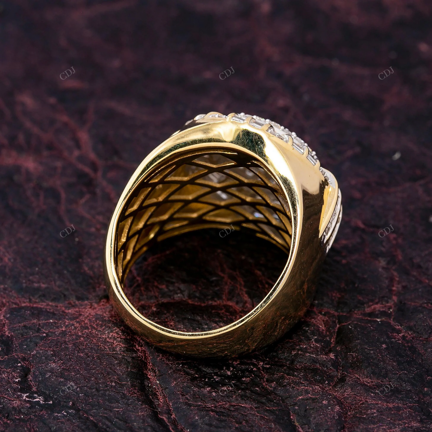 Round Cluster Baguette Halo 925 Silver Ring hip hop jewelry customdiamjewel