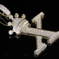1.5" 0.40 CTW Initial 10K Gold Letter 'X' Crown Real Diamond Pendant CustomDiamJewel