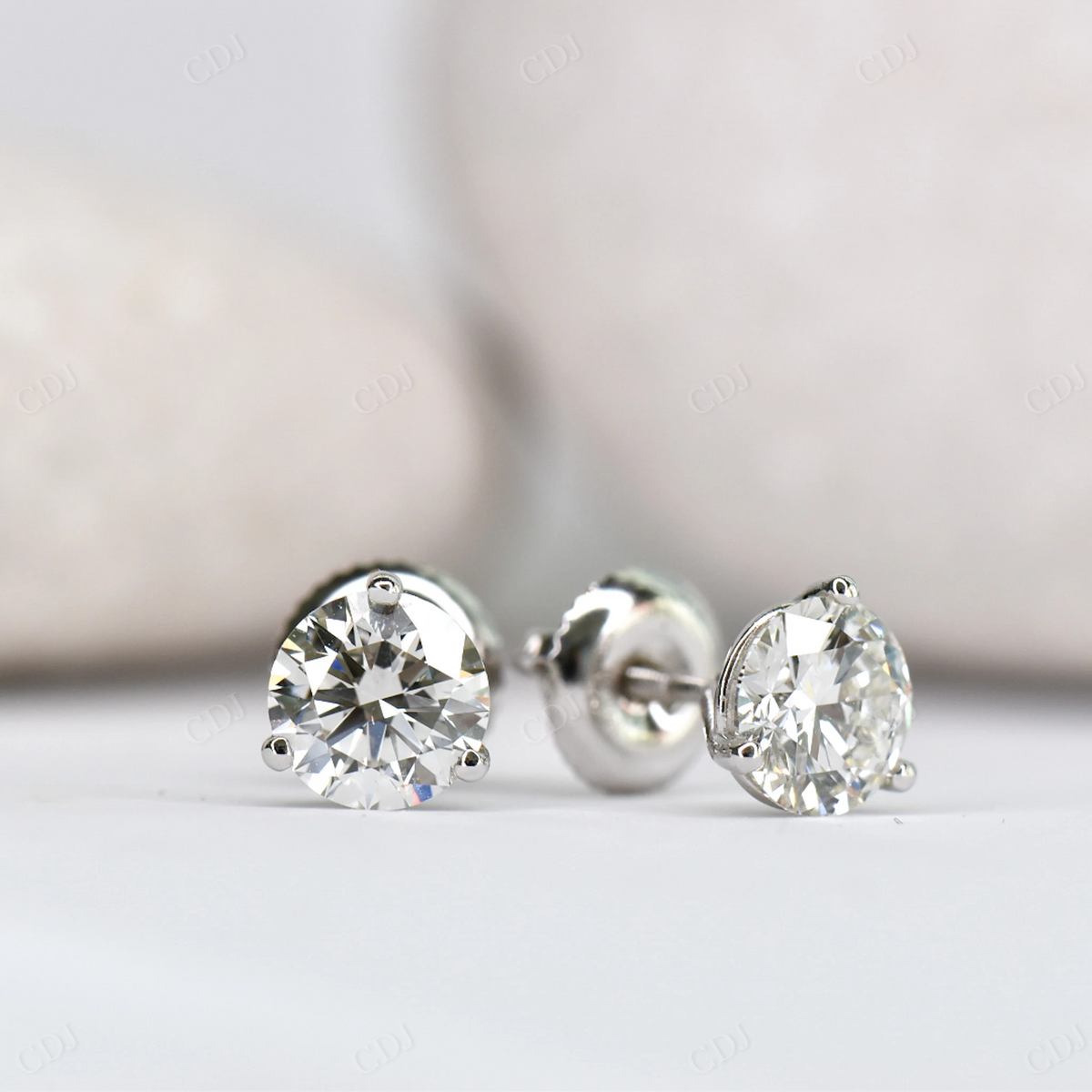 Lab Grown Diamond Round Cut Earrings customdiamjewel