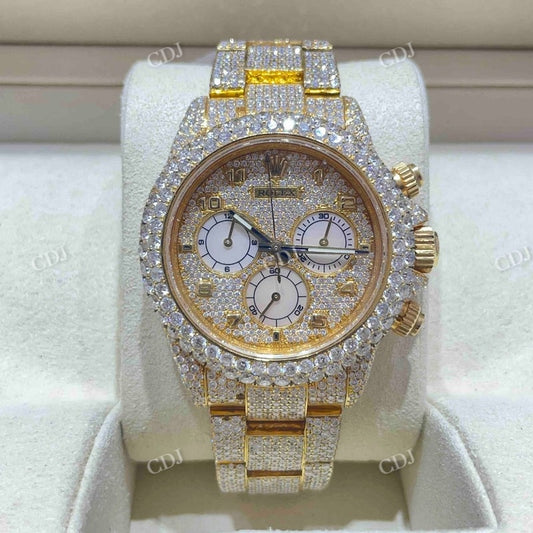 Moissanite Customized Rolex Chrono Watch customdiamjewel