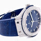 Blue Rubber Belt Blue Dial Custom Moissanite Watch customdiamjewel