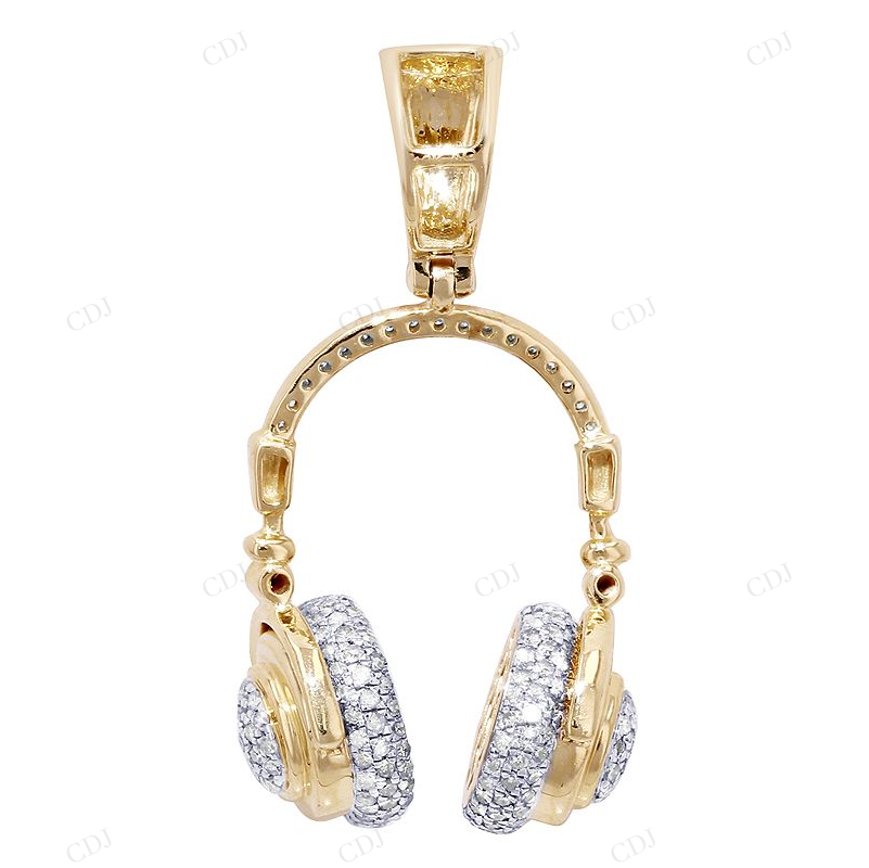 Moissanite Sterling Silver Custom Headphone Pendant CustomDiamJewel