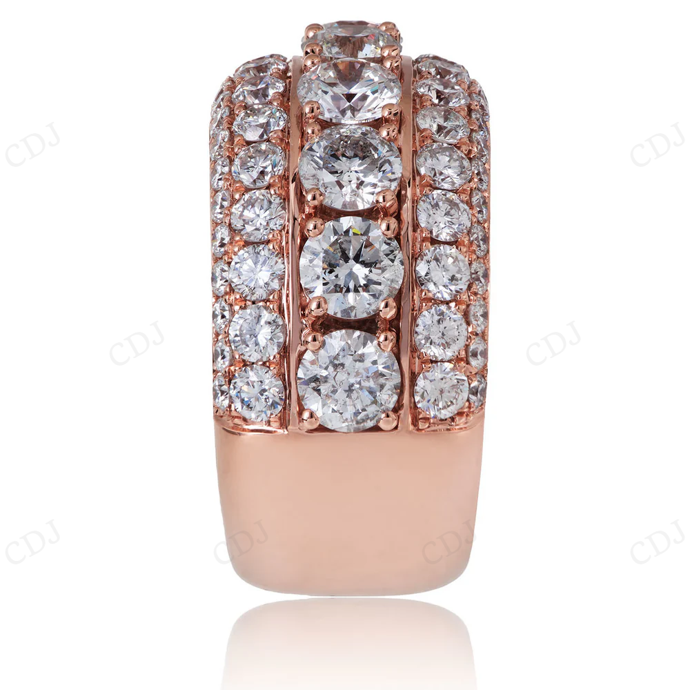 14K Rose Gold Moissanite Diamond Half Eternity Ring hip hop jewelry CustomDiamJewel