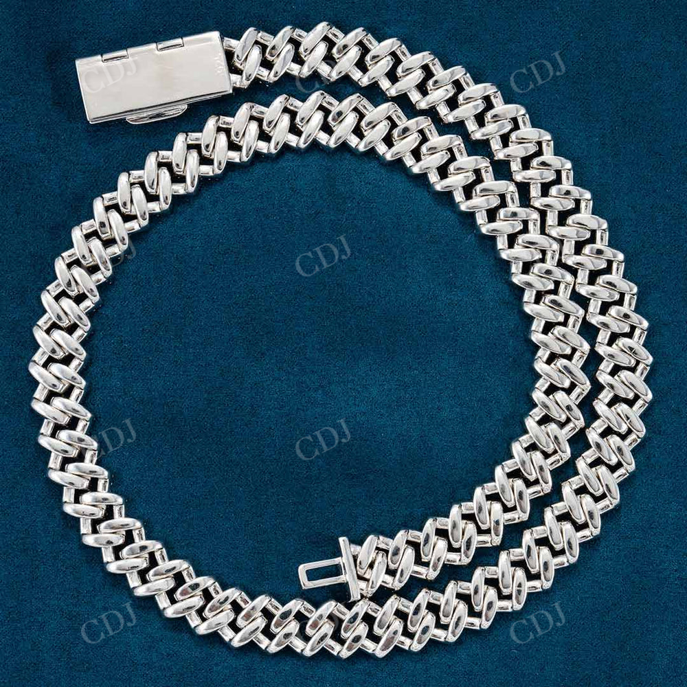 Miami Cuban Link Chain Two Row White Diamond hip hop jewelry customdiamjewel   