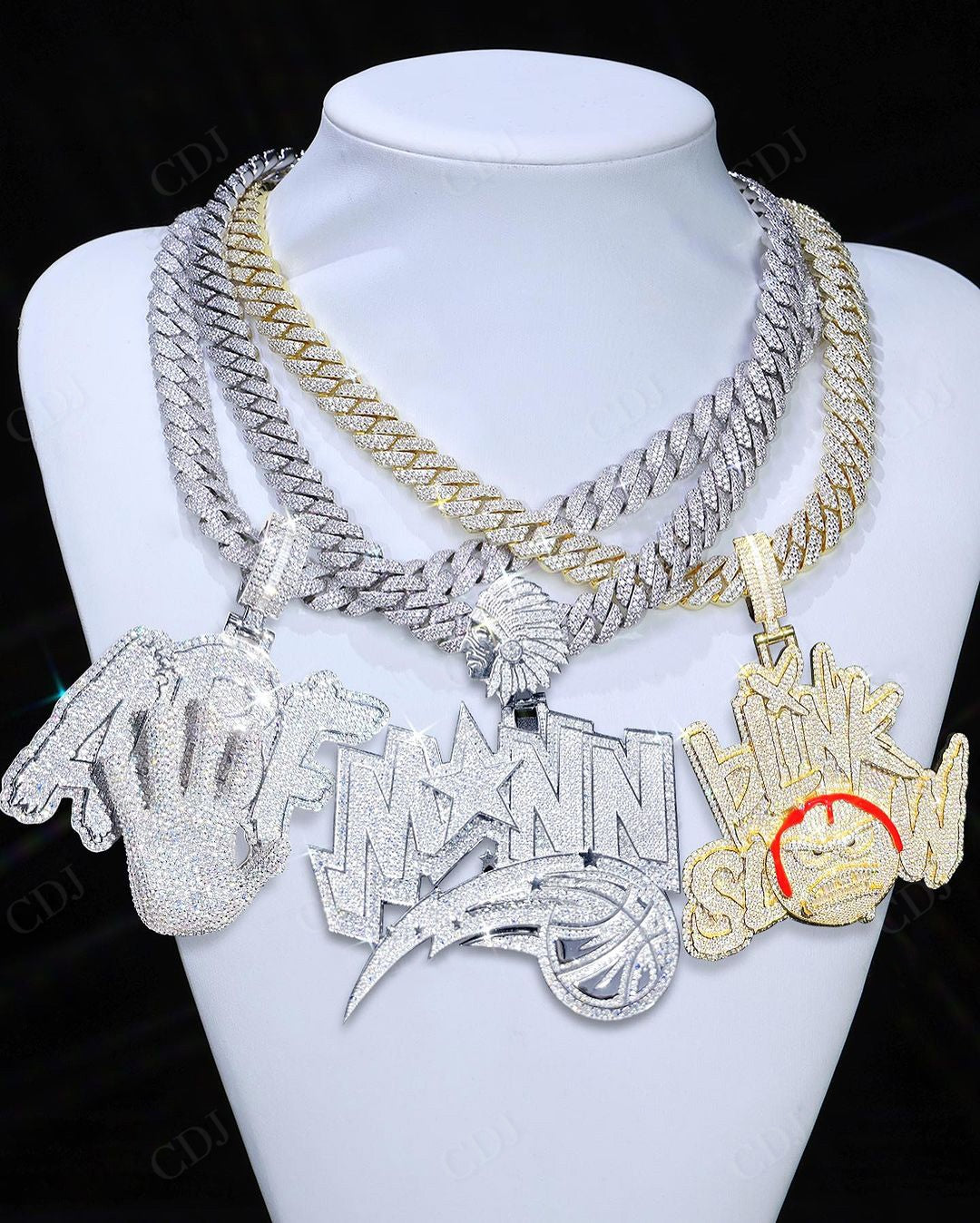 High Quality Trendy Iced Out Enamel Rapper Pendant hip hop jewelry CustomDiamJewel   