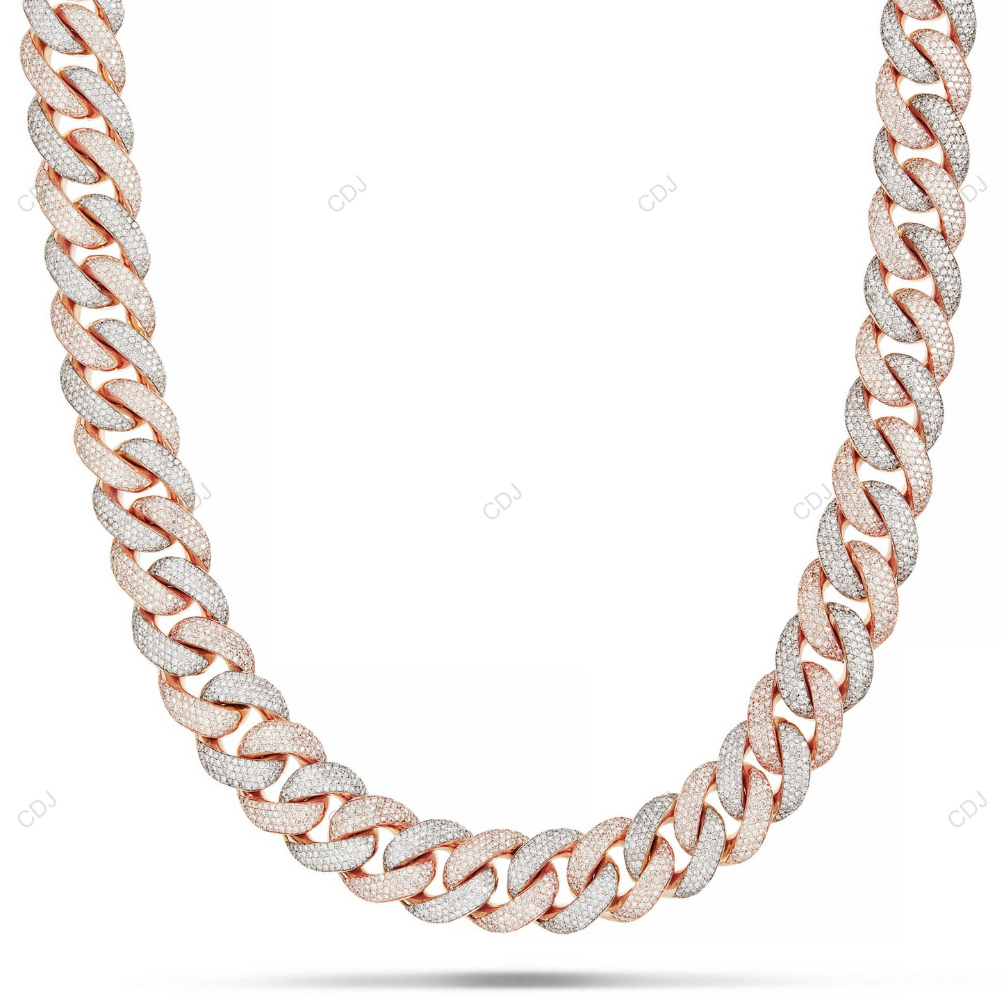 18KT Yellow Gold Plated Moissanite Cuban Chain CustomDiamJewel