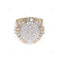 Round Cluster Baguette Halo 925 Silver Ring hip hop jewelry customdiamjewel
