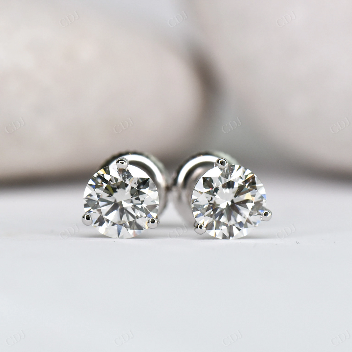 Lab Grown Diamond Round Cut Earrings customdiamjewel