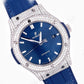 Blue Rubber Belt Blue Dial Custom Moissanite Watch customdiamjewel