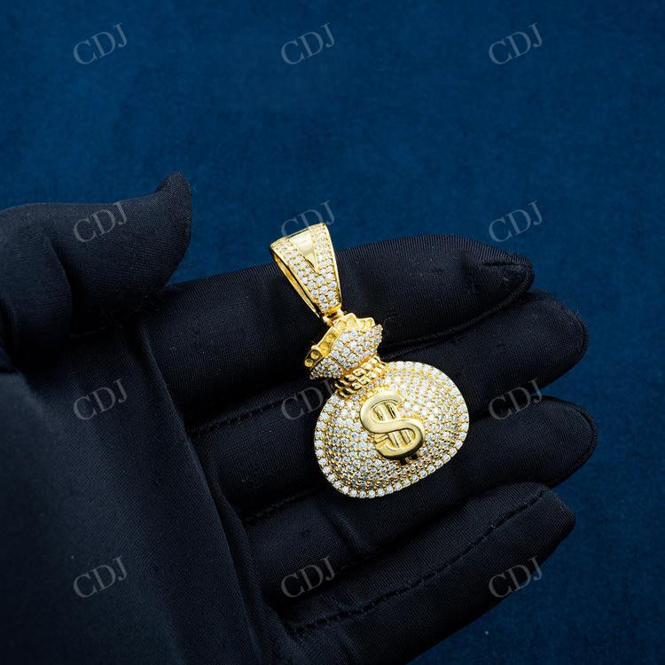 Custom Money Bag Diamond Pendant  customdiamjewel   