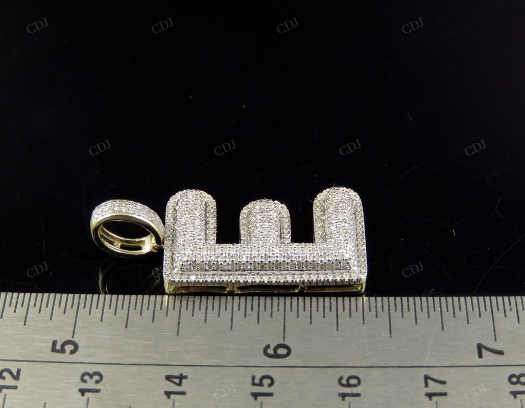 1 CTW 10K Gold Real Diamond E Letter Pendant CustomDiamJewel