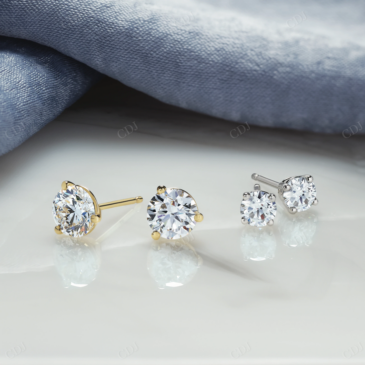 Lab Grown Diamond Round Cut Earrings customdiamjewel