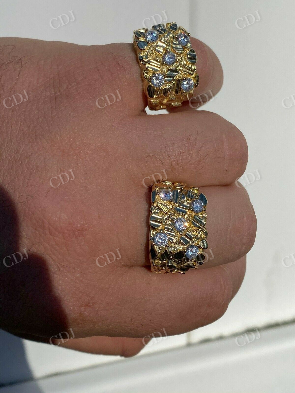 14K Yellow Gold Diamond Hip Hop Ring  customdiamjewel   