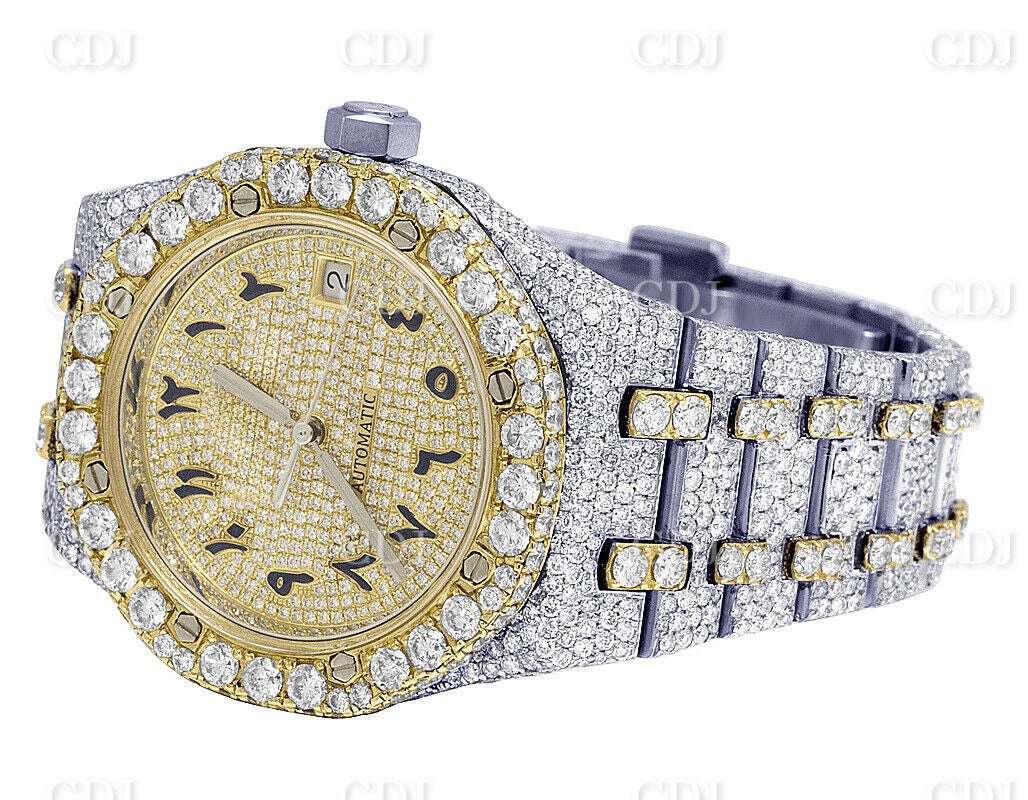 Royal Oak Yellow Gold Plated Diamond Fuliy Iced Out Seller Custom Made Diamond Watch customdiamjewel