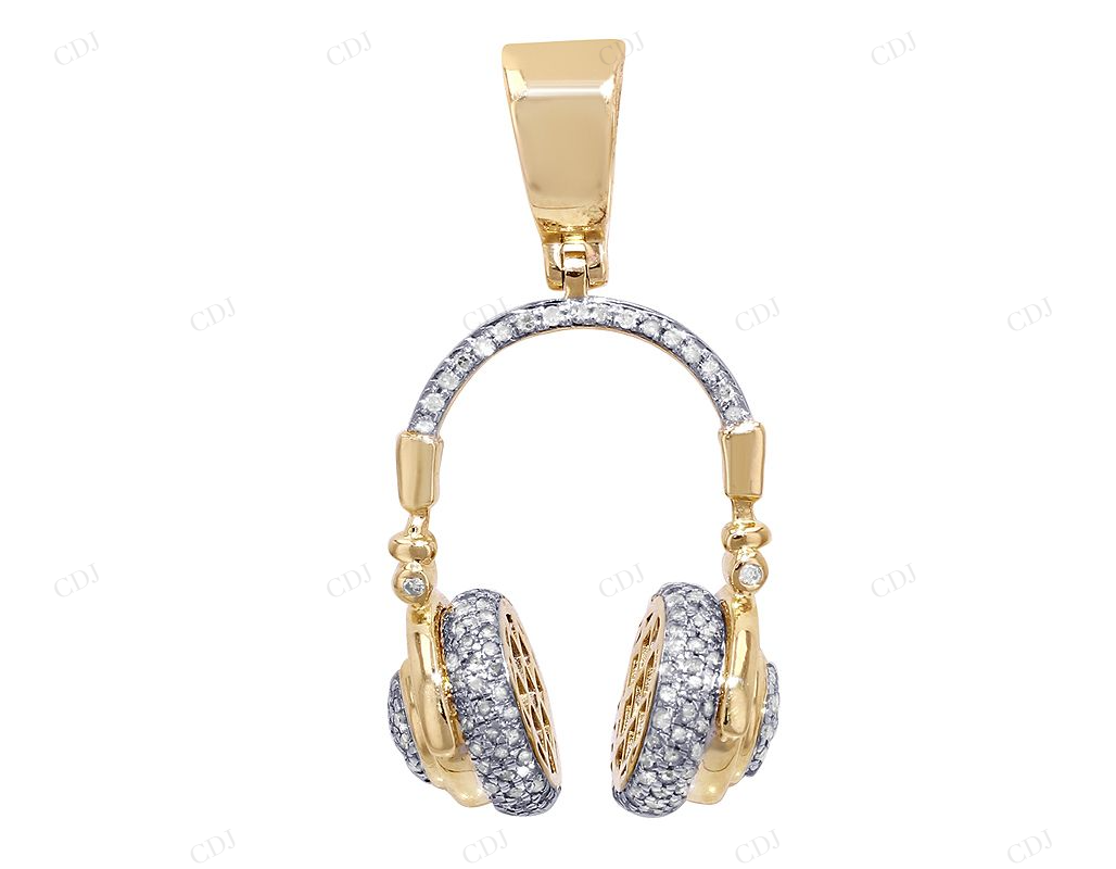 Moissanite Sterling Silver Custom Headphone Pendant CustomDiamJewel