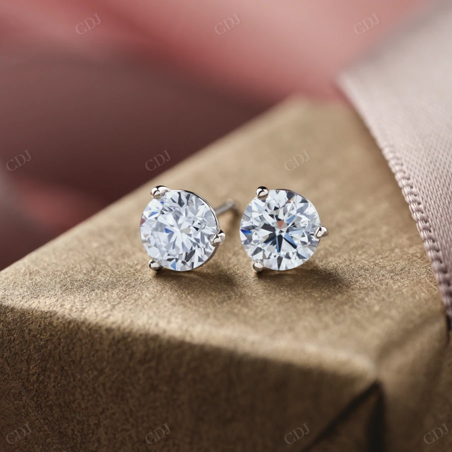 Lab Grown Diamond Round Cut Earrings customdiamjewel