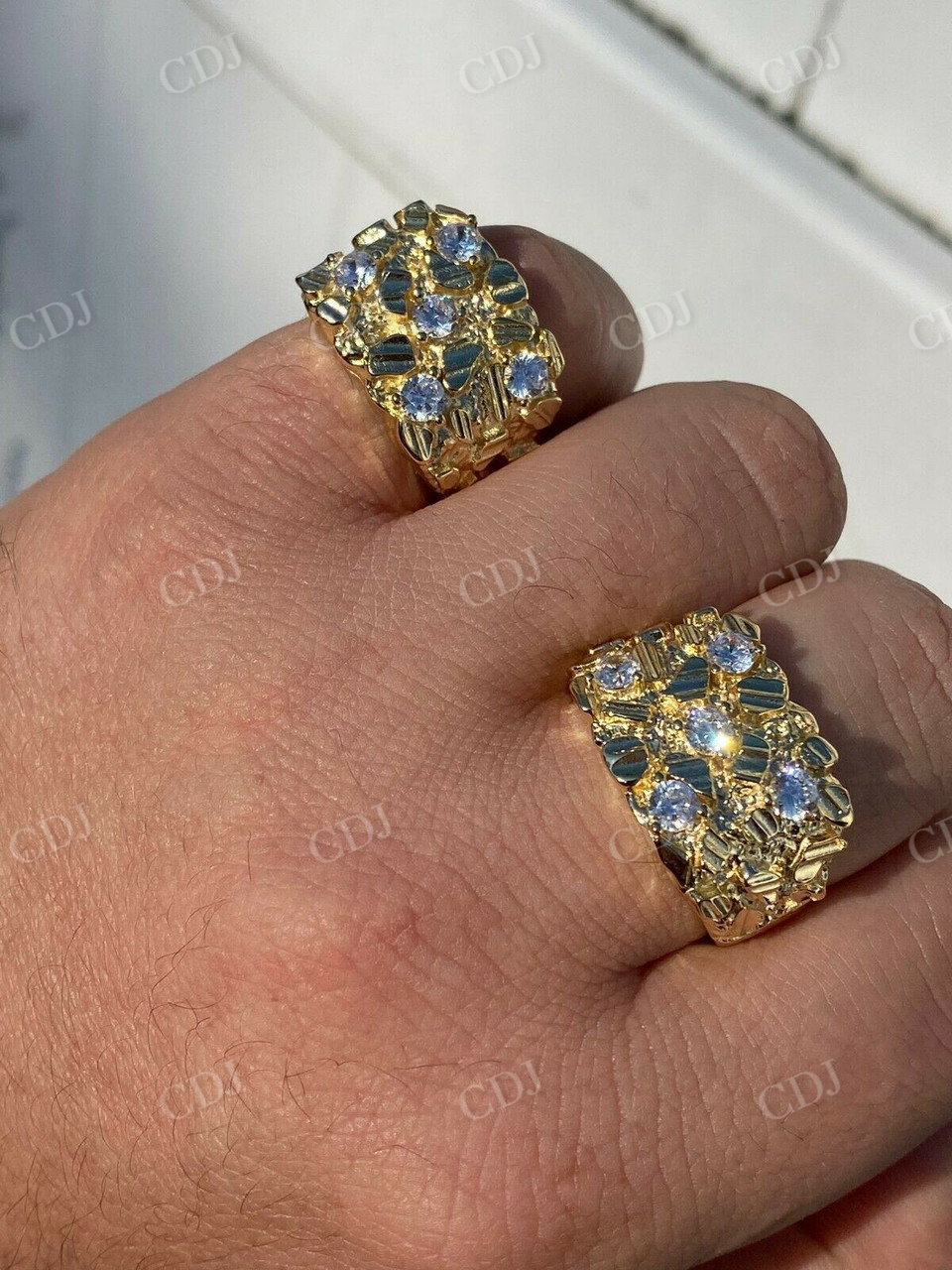 14K Yellow Gold Diamond Hip Hop Ring  customdiamjewel   