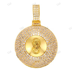 Iced Out 8 Number Hip Hop Moissanite Diamond Ball Pendant hip hop jewelry CustomDiamJewel