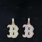 Iced Out Baguette Diamond Initial Letter B Pendant  customdiamjewel   