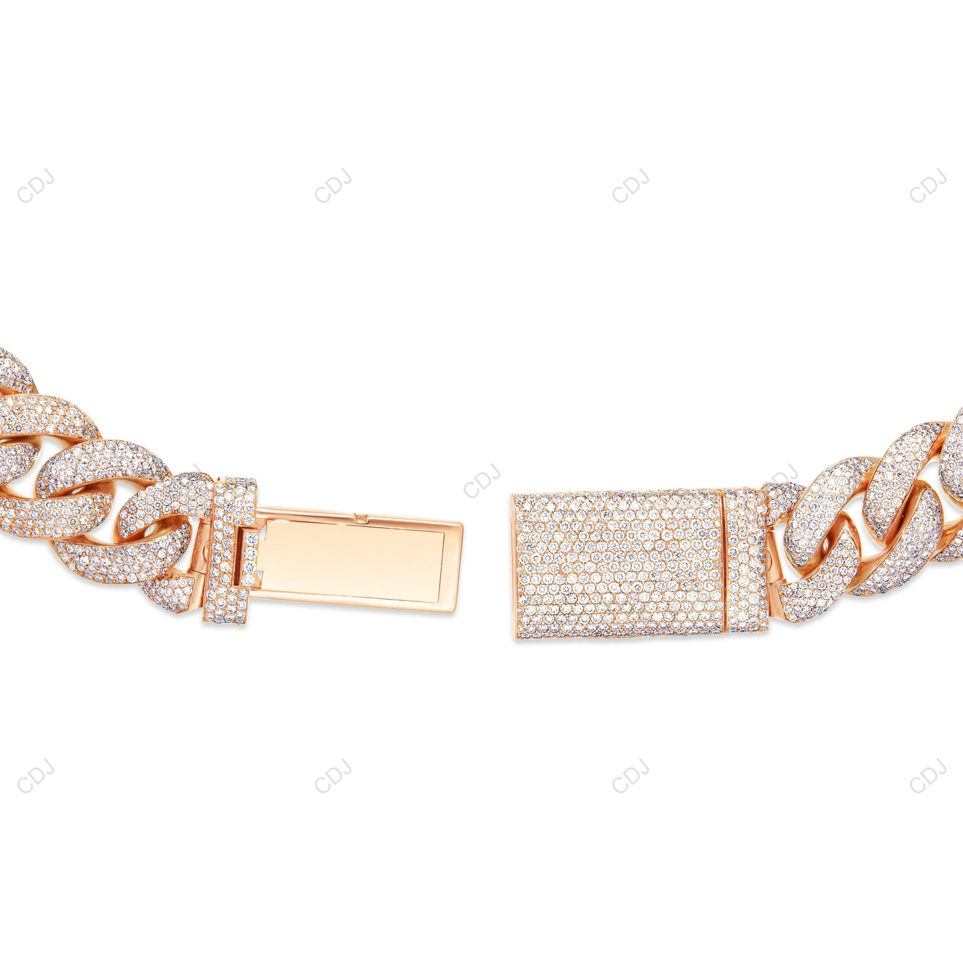 18KT Yellow Gold Plated Moissanite Cuban Chain CustomDiamJewel