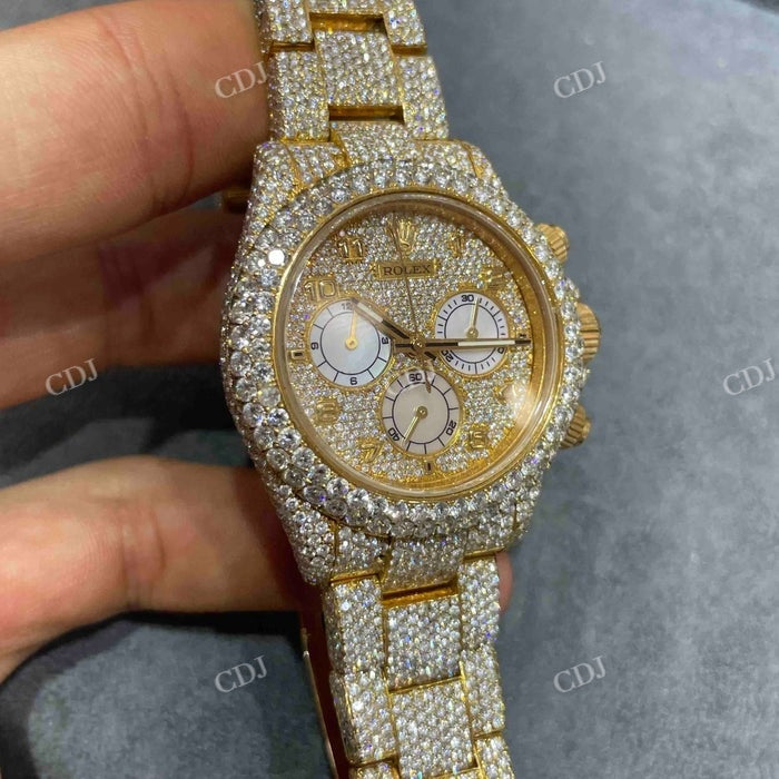 Moissanite Customized Rolex Chrono Watch customdiamjewel
