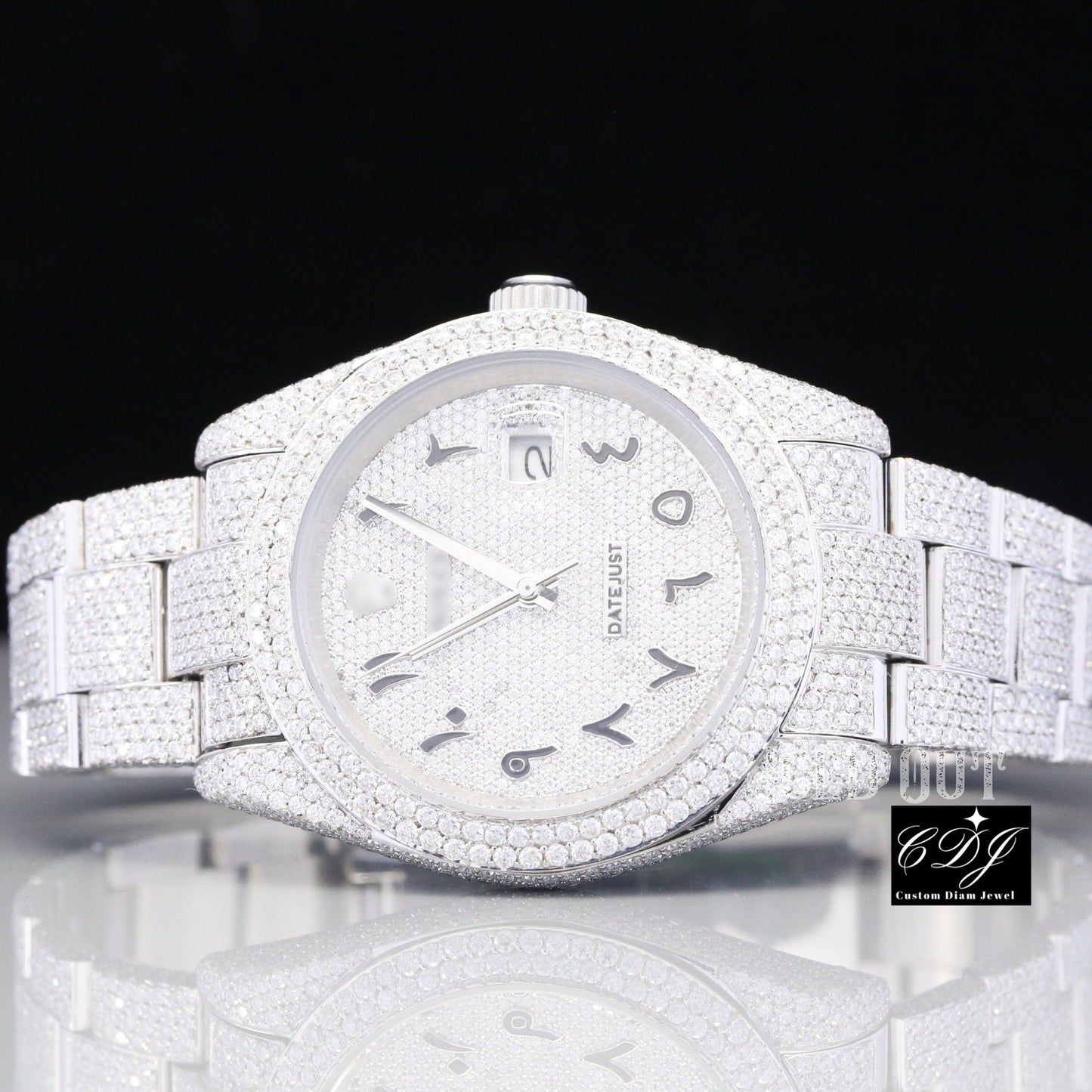 Rolex Datejust 41 Arabic Dial Iced Out 2025 Hip Hop Watch customdiamjewel