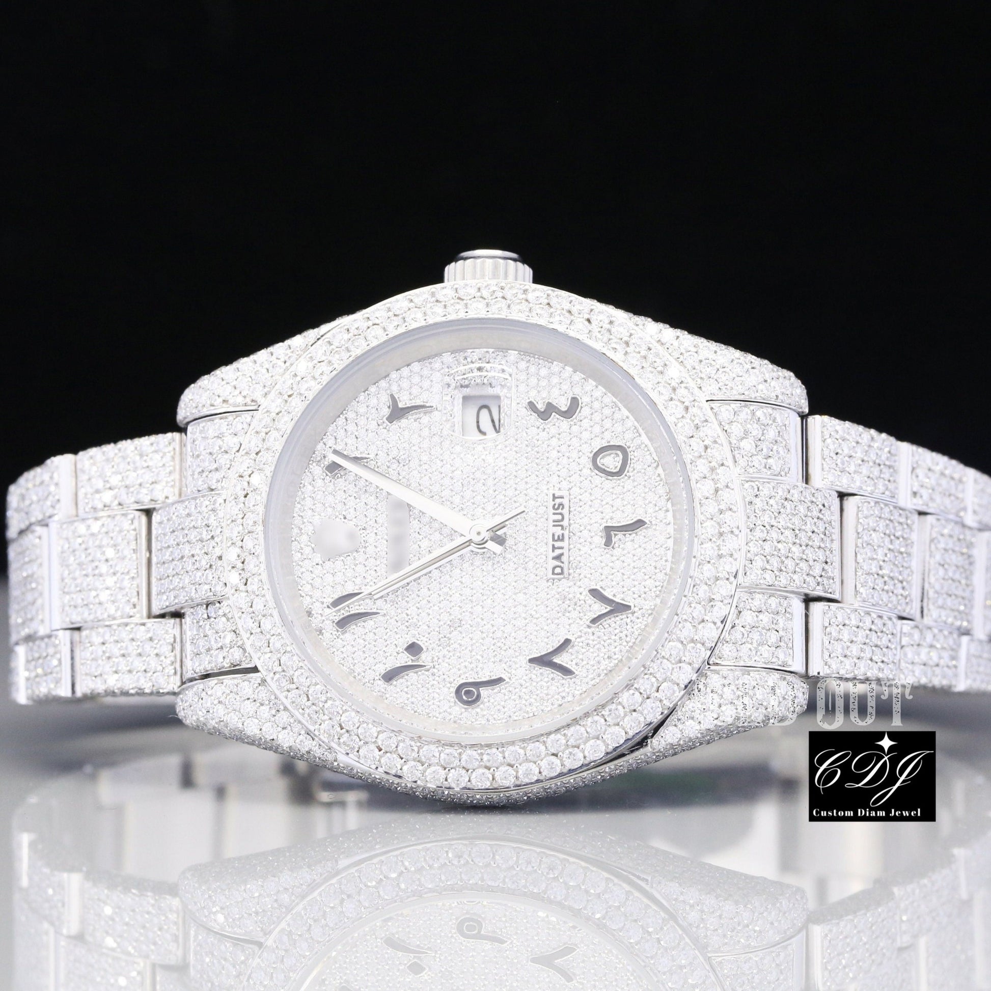 Rolex Datejust 41 Arabic Dial Iced Out 2025 Hip Hop Watch customdiamjewel