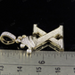 1.5" 0.40 CTW Initial 10K Gold Letter 'X' Crown Real Diamond Pendant CustomDiamJewel