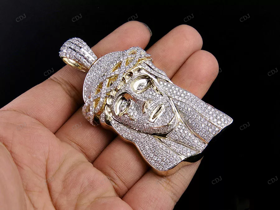 Hip Hop Sterling Silver Iced Out Jesus Pendant hip hop jewelry CustomDiamJewel