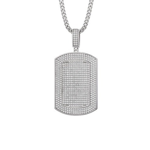 Cluster Lab Grown Diamond 14K Dog Tag Pendant hip hop jewelry CustomDiamJewel