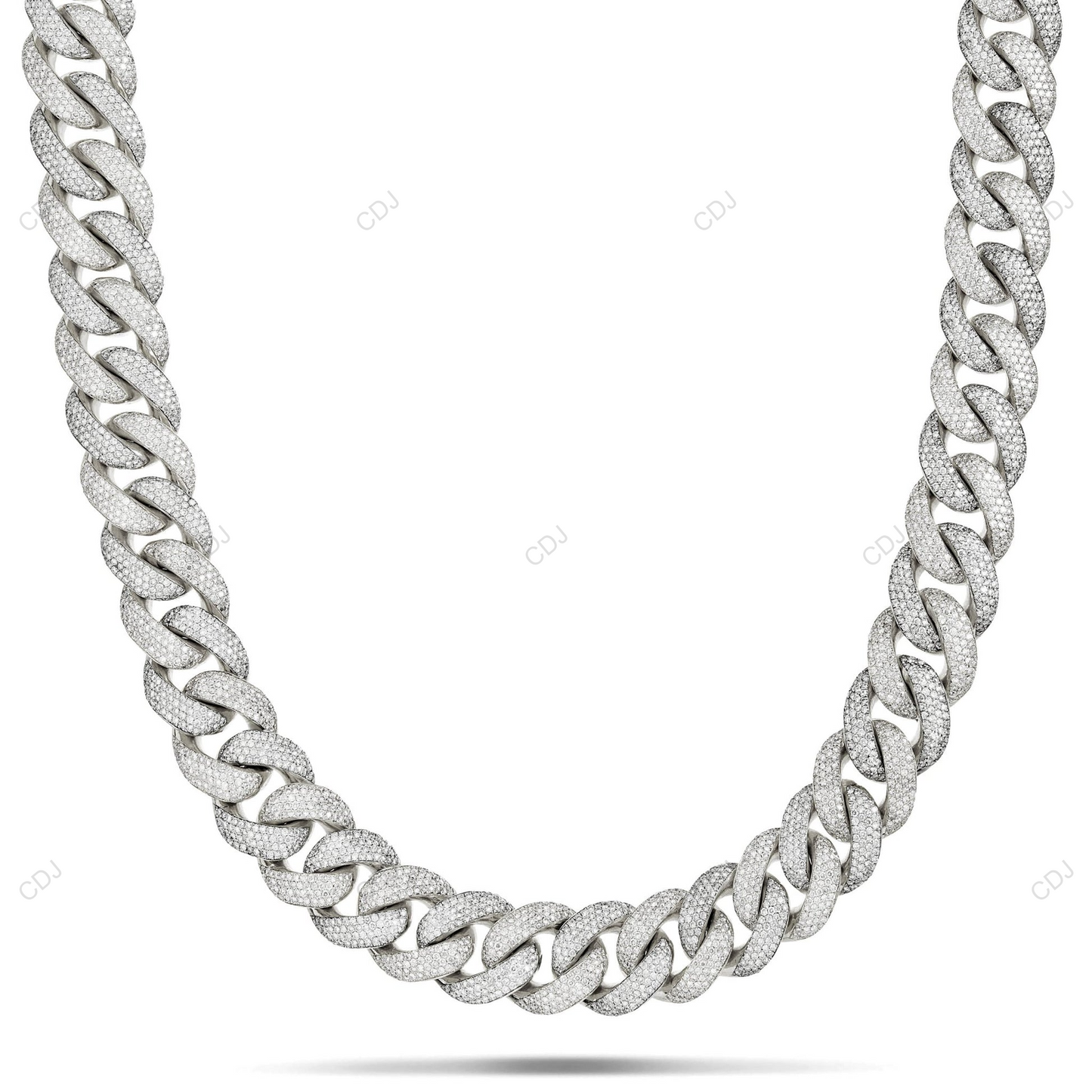 18KT Yellow Gold Plated Moissanite Cuban Chain CustomDiamJewel