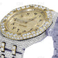 Royal Oak Yellow Gold Plated Diamond Fuliy Iced Out Seller Custom Made Diamond Watch customdiamjewel