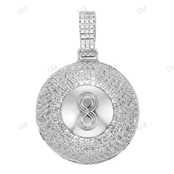 Iced Out 8 Number Hip Hop Moissanite Diamond Ball Pendant hip hop jewelry CustomDiamJewel