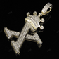 1.5" 0.40 CTW Initial 10K Gold Letter 'X' Crown Real Diamond Pendant CustomDiamJewel