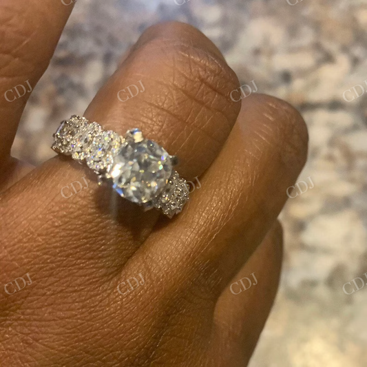 Elongated Cushion Cut 3/4 Eternity Engagement Ring  customdiamjewel   