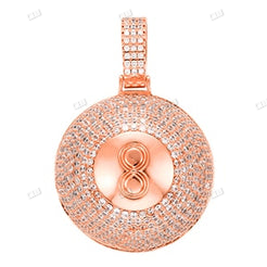Iced Out 8 Number Hip Hop Moissanite Diamond Ball Pendant hip hop jewelry CustomDiamJewel