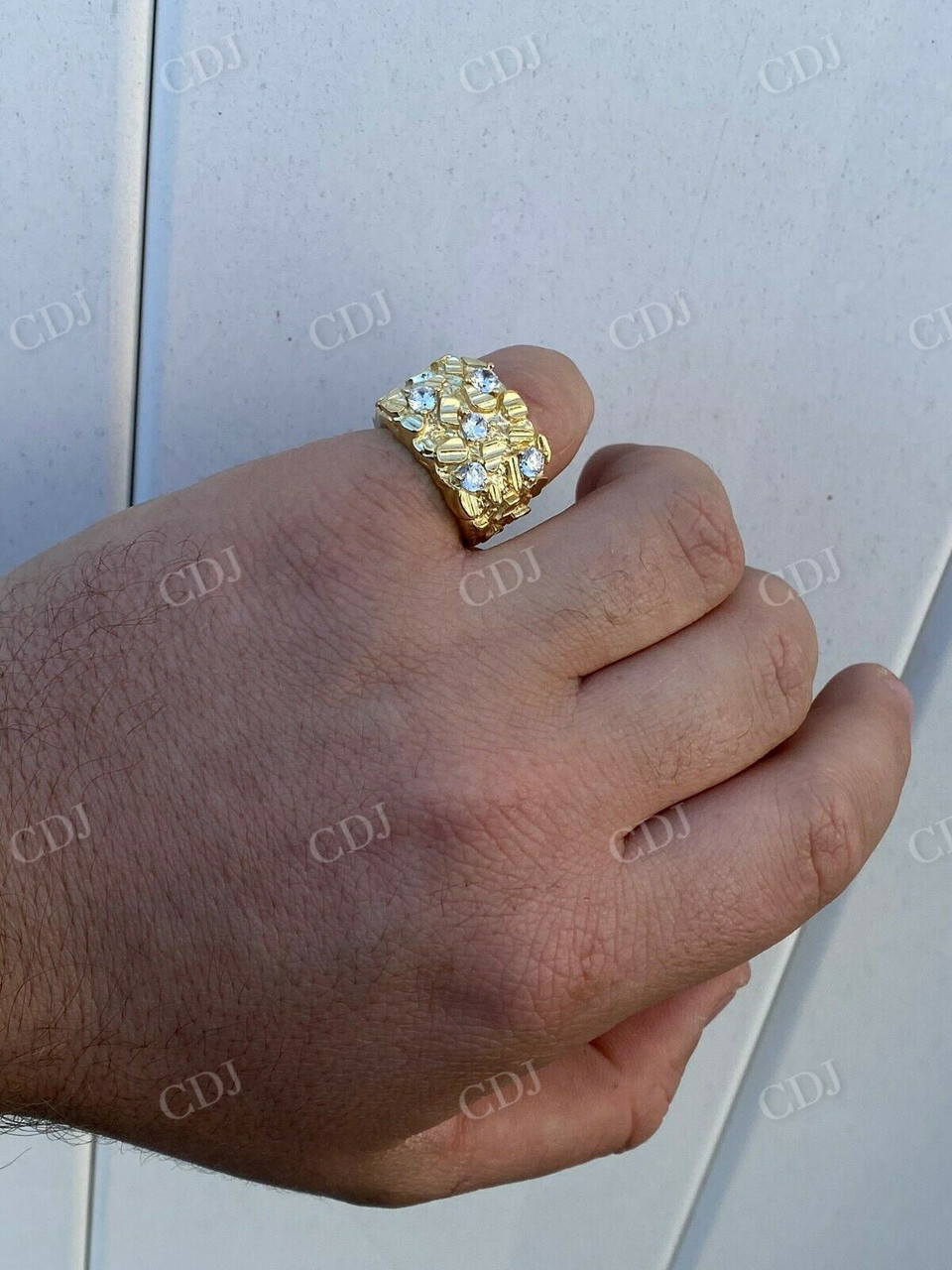 14K Yellow Gold Diamond Hip Hop Ring  customdiamjewel   