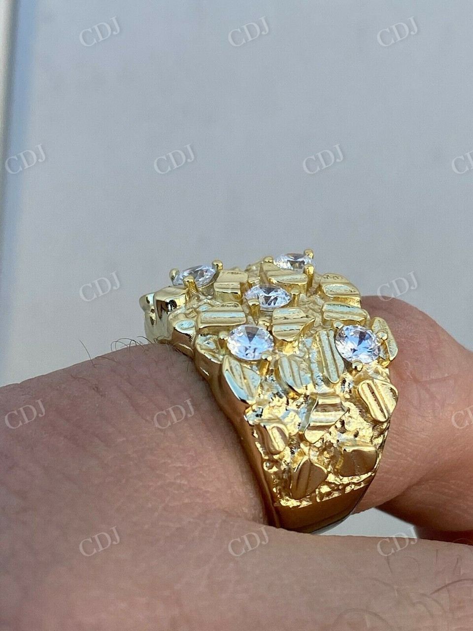 14K Yellow Gold Diamond Hip Hop Ring  customdiamjewel   