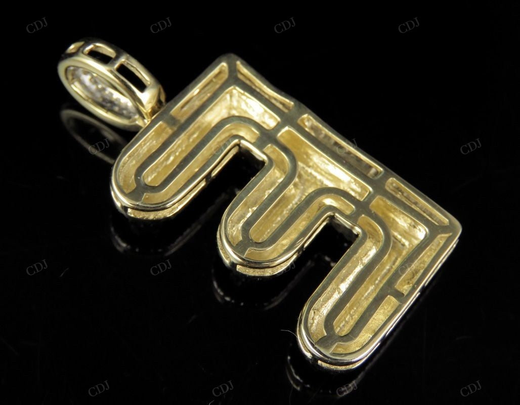 1 CTW 10K Gold Real Diamond E Letter Pendant CustomDiamJewel