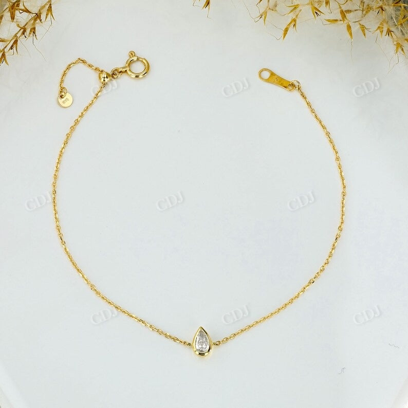 Oval And Pear Cut Lab Grown Diamond Adjustable Bracelet  customdiamjewel   