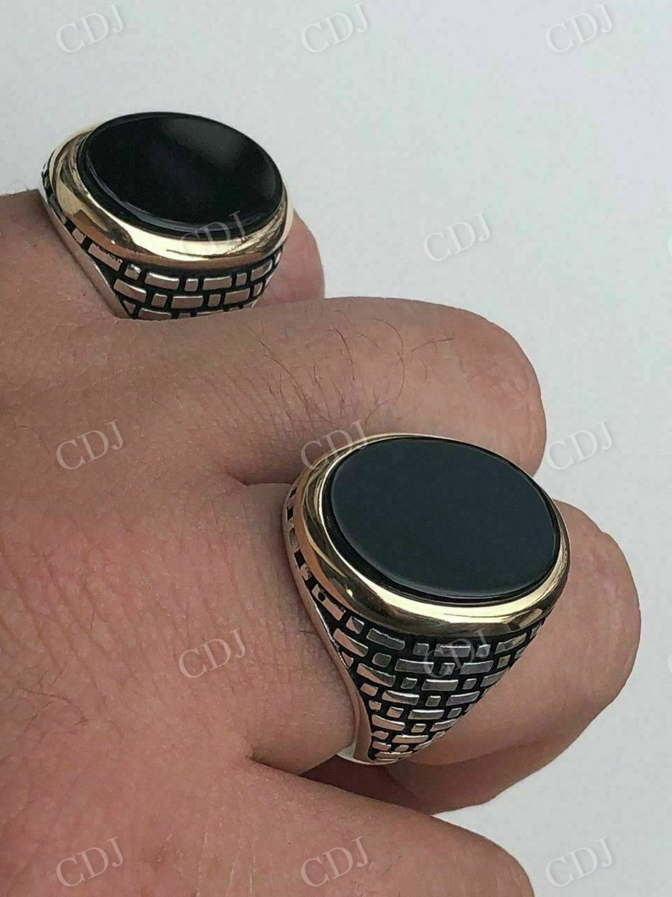 Black Onyx Men's Large Ring  customdiamjewel   
