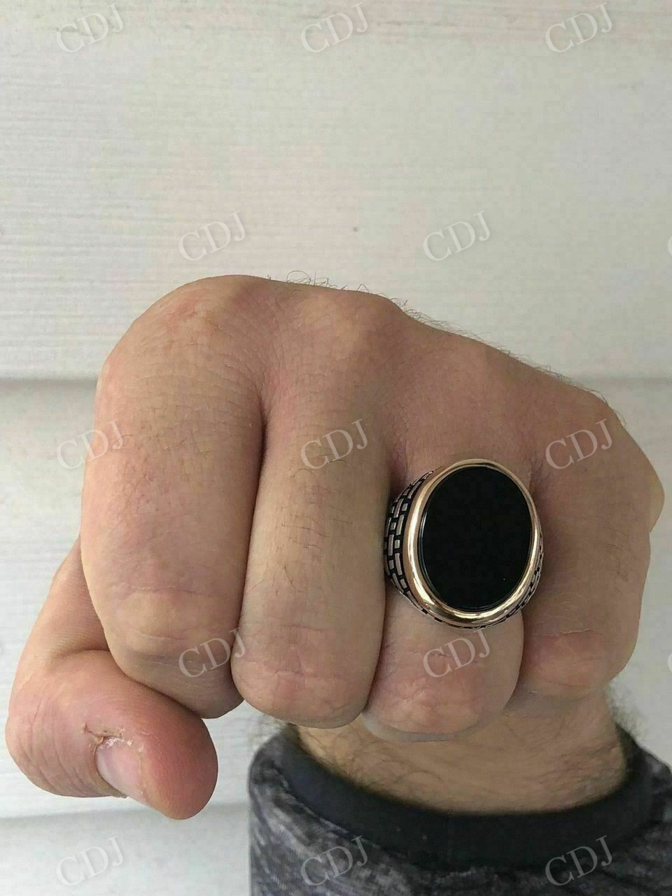 Black Onyx Men's Large Ring  customdiamjewel   