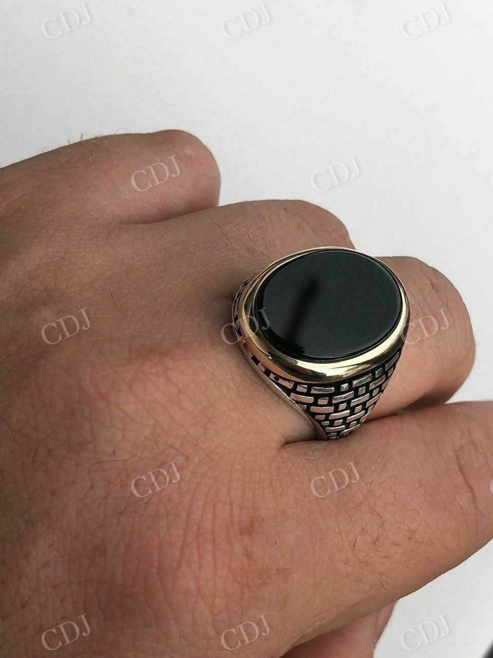 Black Onyx Men's Large Ring  customdiamjewel   