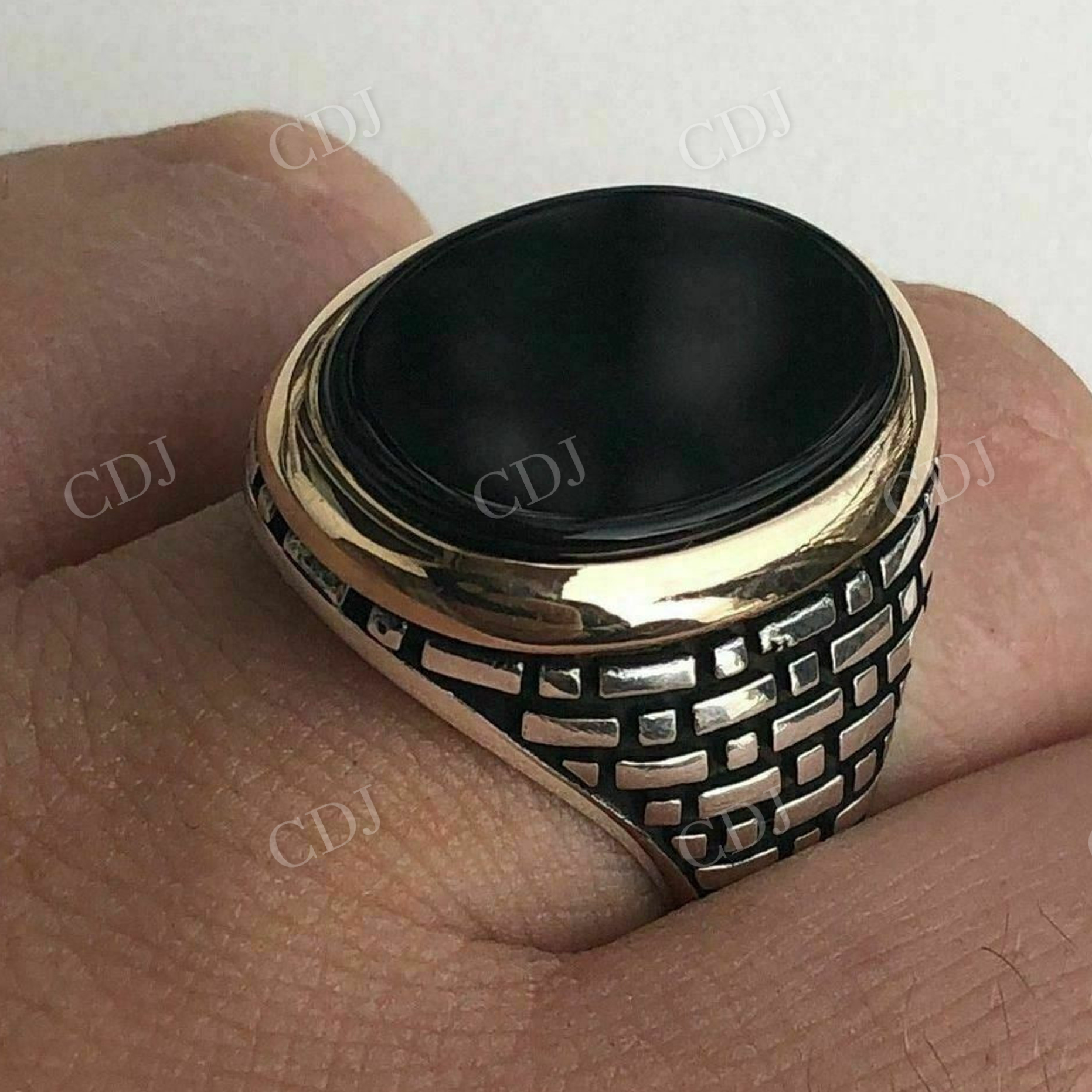 Black Onyx Men's Large Ring  customdiamjewel   