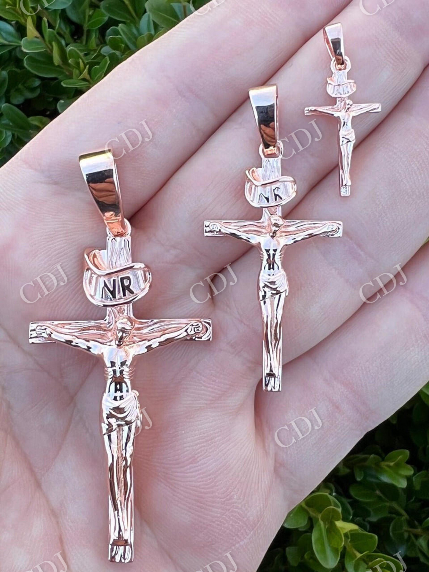 Solid Gold Cross Jesus Piece Crucifix Pendant  customdiamjewel   