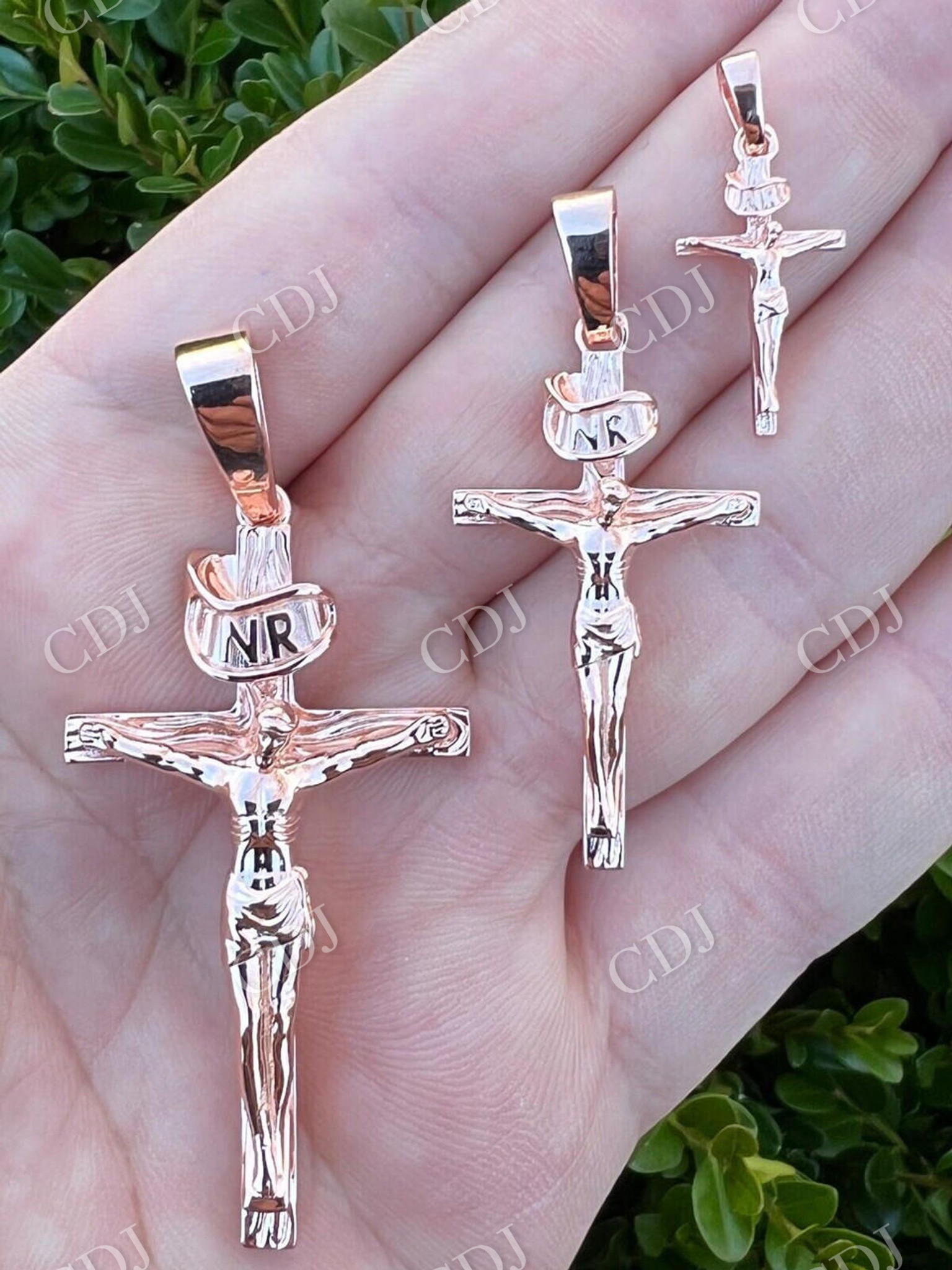Solid Gold Cross Jesus Piece Crucifix Pendant  customdiamjewel   