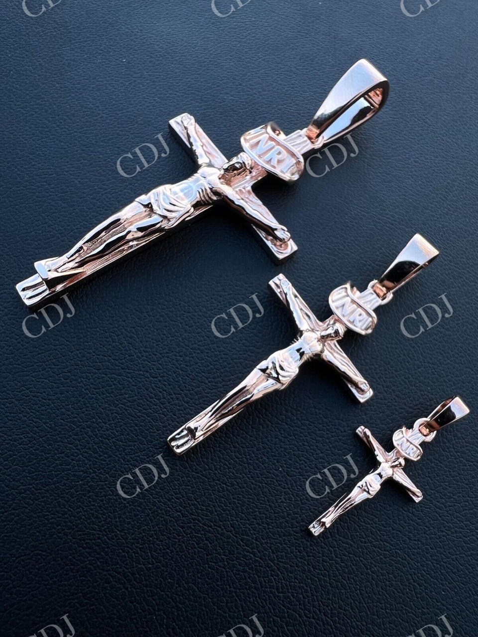 Solid Gold Cross Jesus Piece Crucifix Pendant  customdiamjewel   