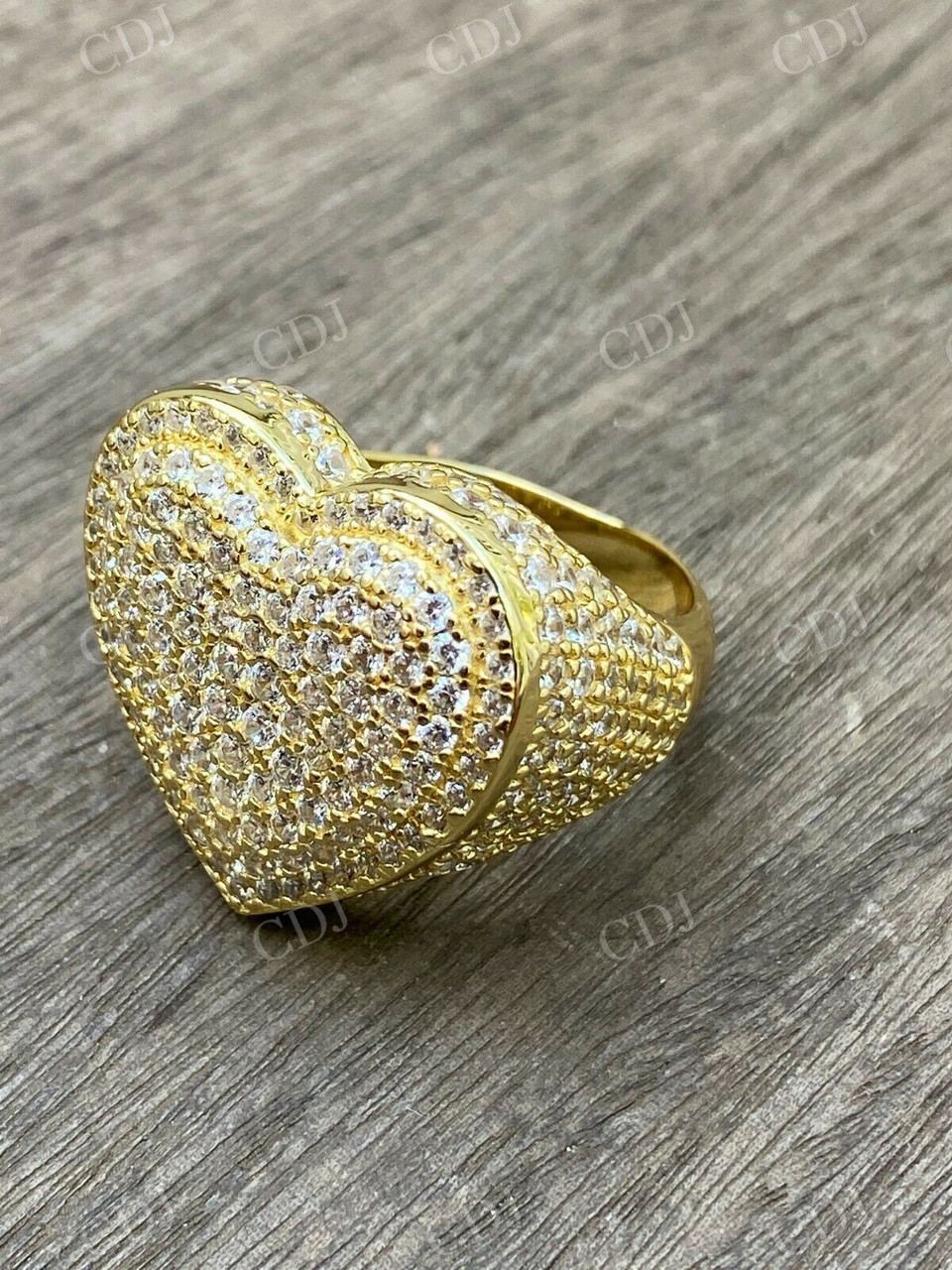 Hip Hop Large Heart Iced Diamond Ring  customdiamjewel   